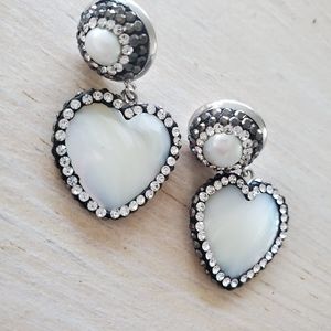 Devotionaluxe Pearl Crystal Earrings New!